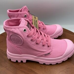 PALLADIUM  Pampa Canvas Hi V Varsity  Aurora Pink Boots Kids Size 4/W5.5/EU 36